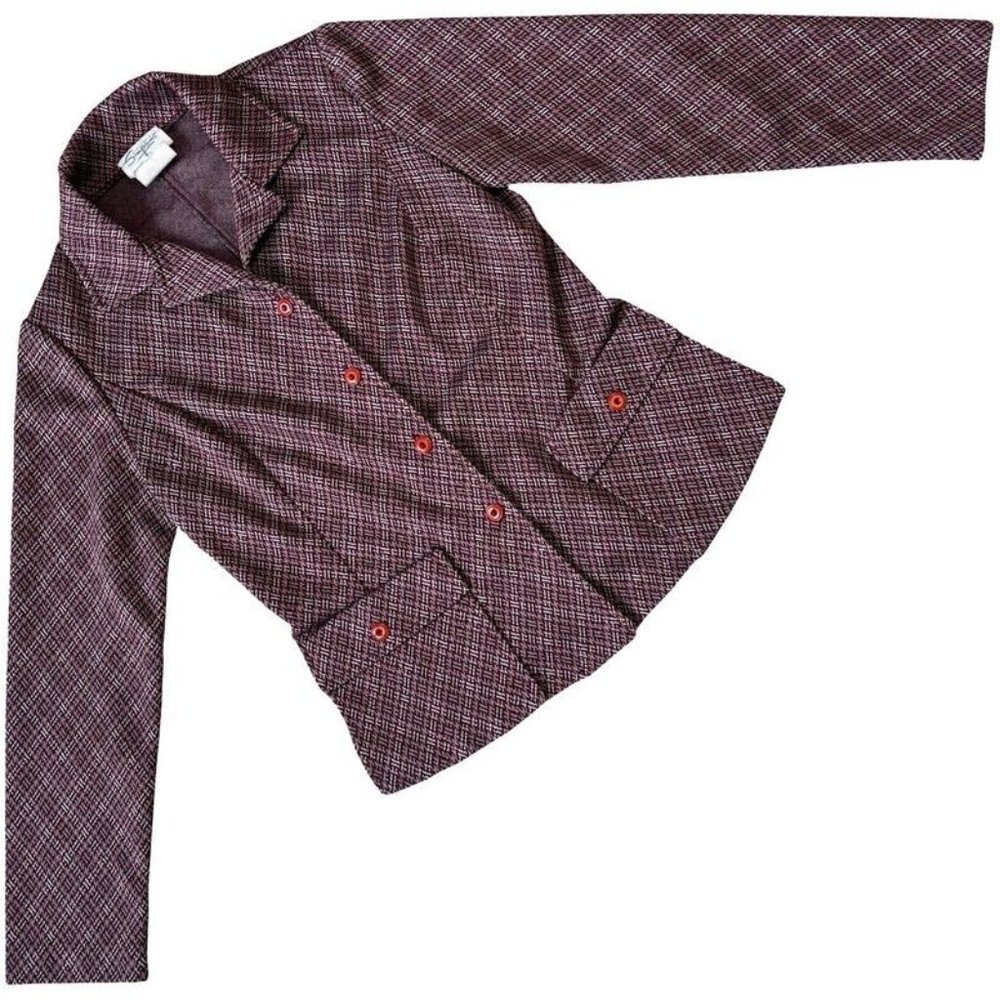 Simpsons (Canada) Argyle Knit Norfolk Jacket Burgundy (Gucci) : S